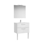 ROCA - Conjunto Victoria base+lavabo 700 blanco 2 cajones espejo aplique LED