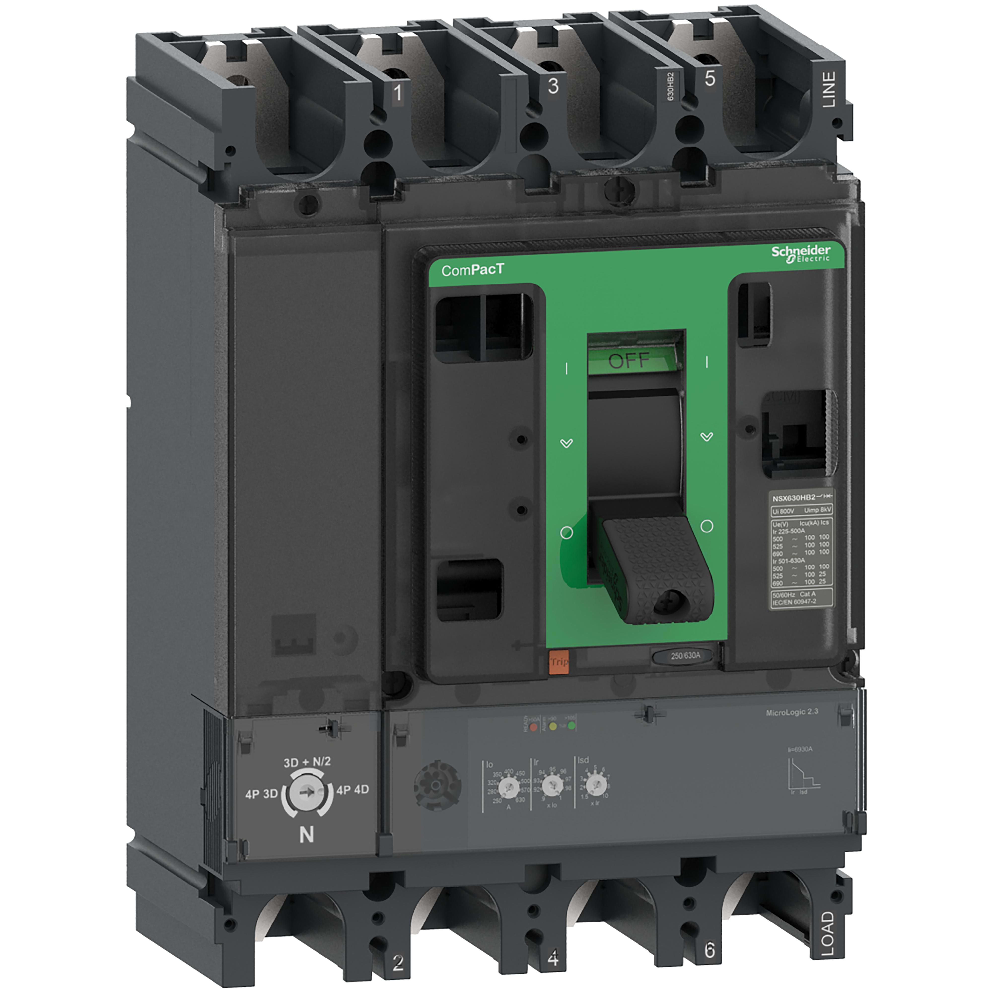 Schneider Electric - Bloque de corte NSX400N 50kA AC 4P4R 400A 2.3
