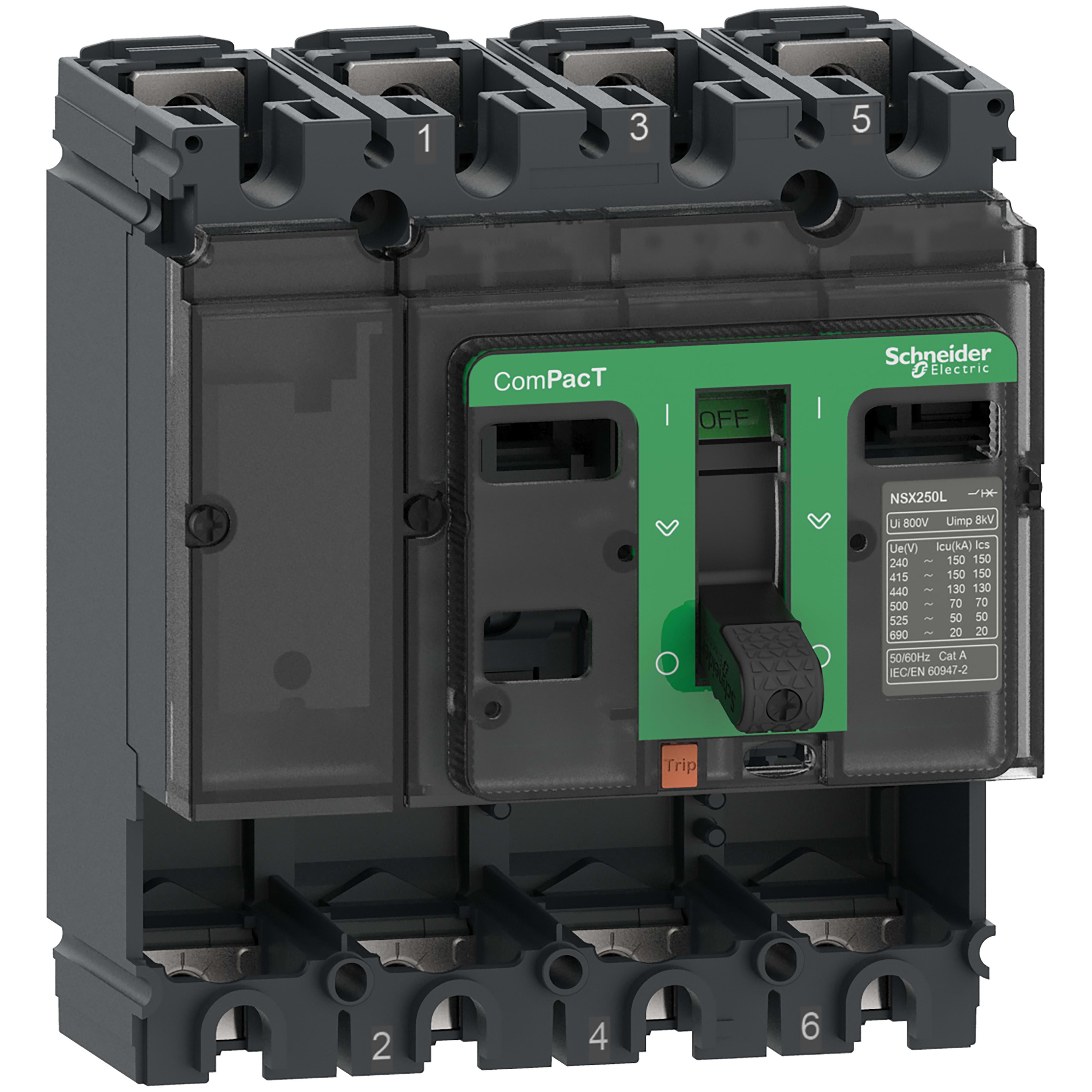 Schneider Electric - Bloque de corte NSX250F 36kA AC 4P 250A
