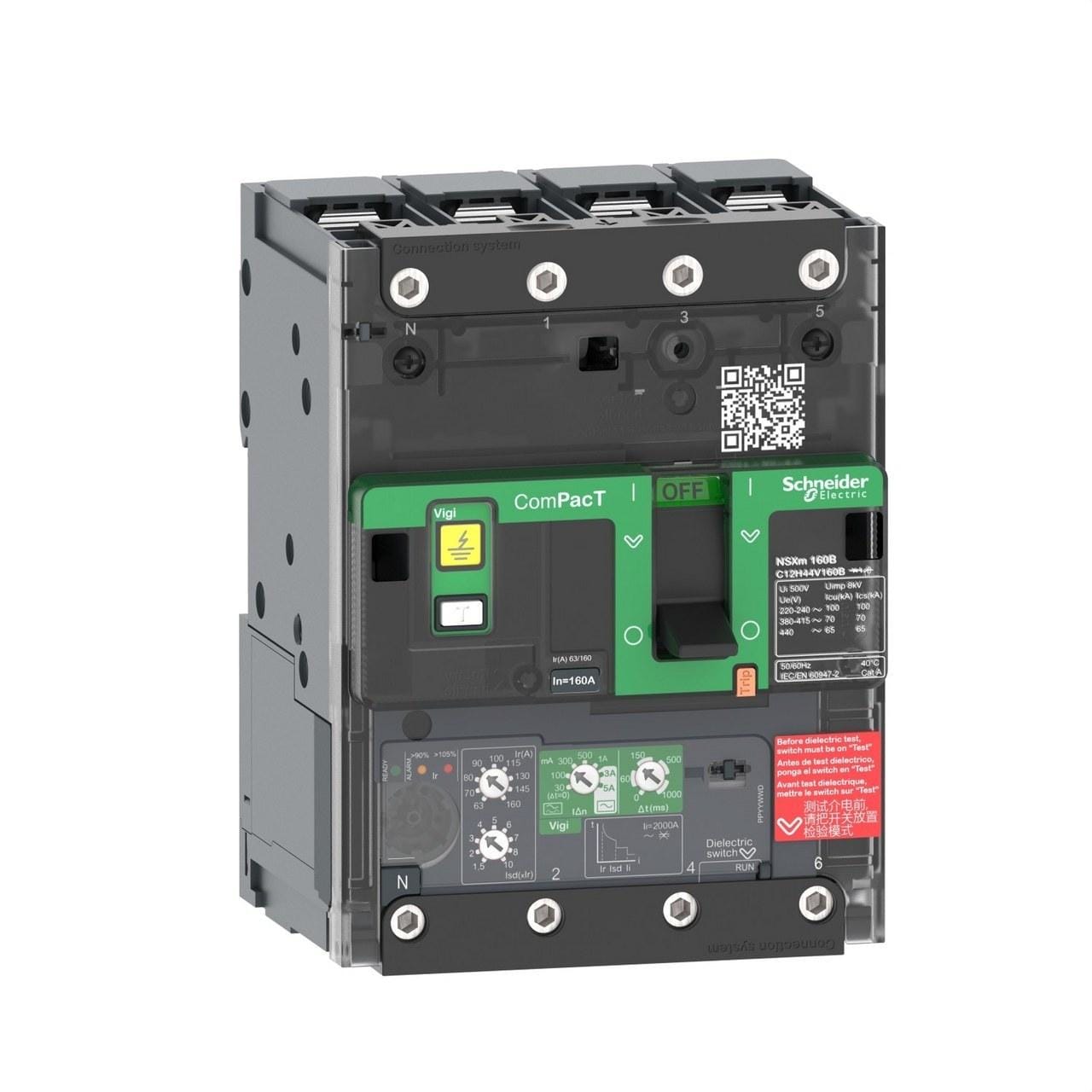 Schneider Electric - Interruptor NSXm100N 50kA AC 4P 100A 4.1 tornillo
