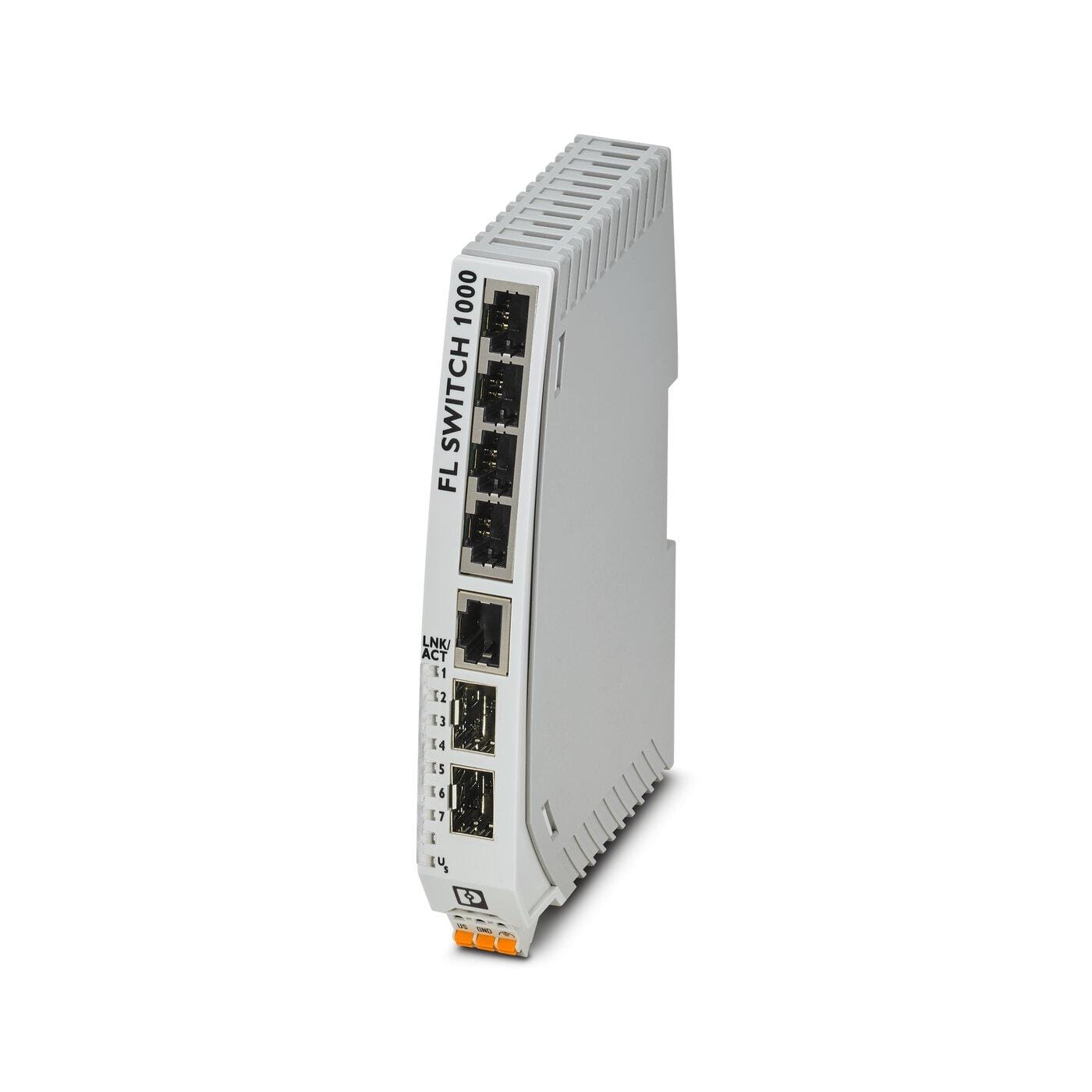 PHOENIX CONTACT - Unmanaged Switch 1000 5 puertos RJ45 10/100 MBit/s 2 Puertos SFP 100 MBit/s índice de protección  IP30 PROFINET Conformance-Class A