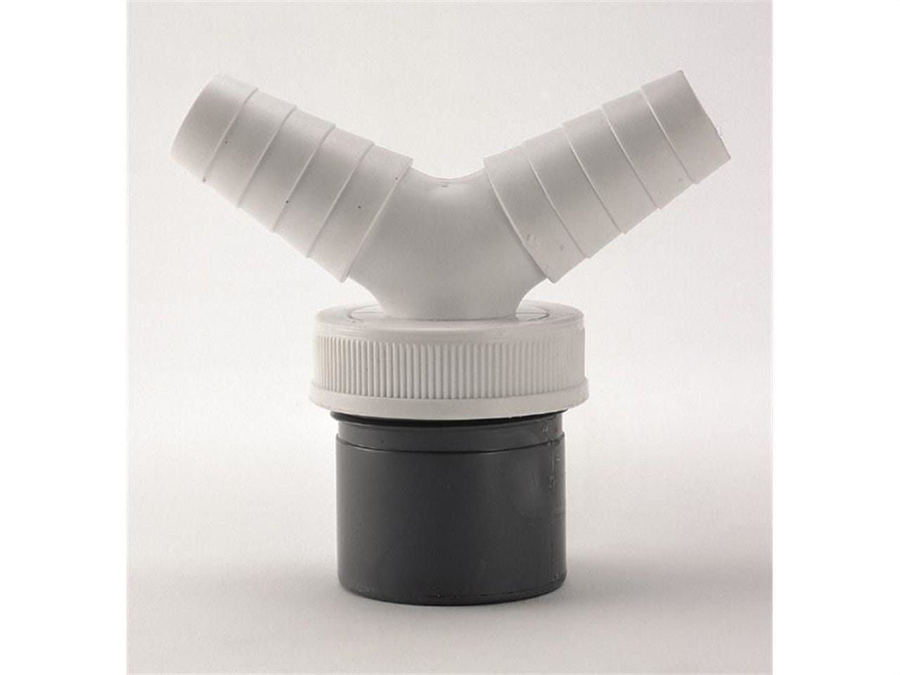 ADEQUA - Enlace mixto macho PVC B-124-A 1.1/4"-40 con toma doble de electrodomésticos
