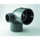 ADEQUA - Codo macho - hembra 87° 30' CV-8-DT diámetro 110-50-50 con doble toma lateral