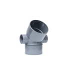 ADEQUA - Codo macho - hembra 45° CV-4-DT diámetro 110-50-50mm con doble toma lateral diámetro 50