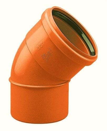 ADEQUA - Codo macho - hembra 45° CV-4-KT DN110mm con junta elástica