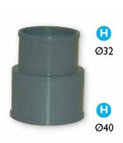 ADEQUA - Enlace hembra - hembra B-205 40-32 para instalaciones de PVC