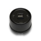 FONTINI - CARGADOR USB DOBLE 2,6A PORCELANA NEGRA