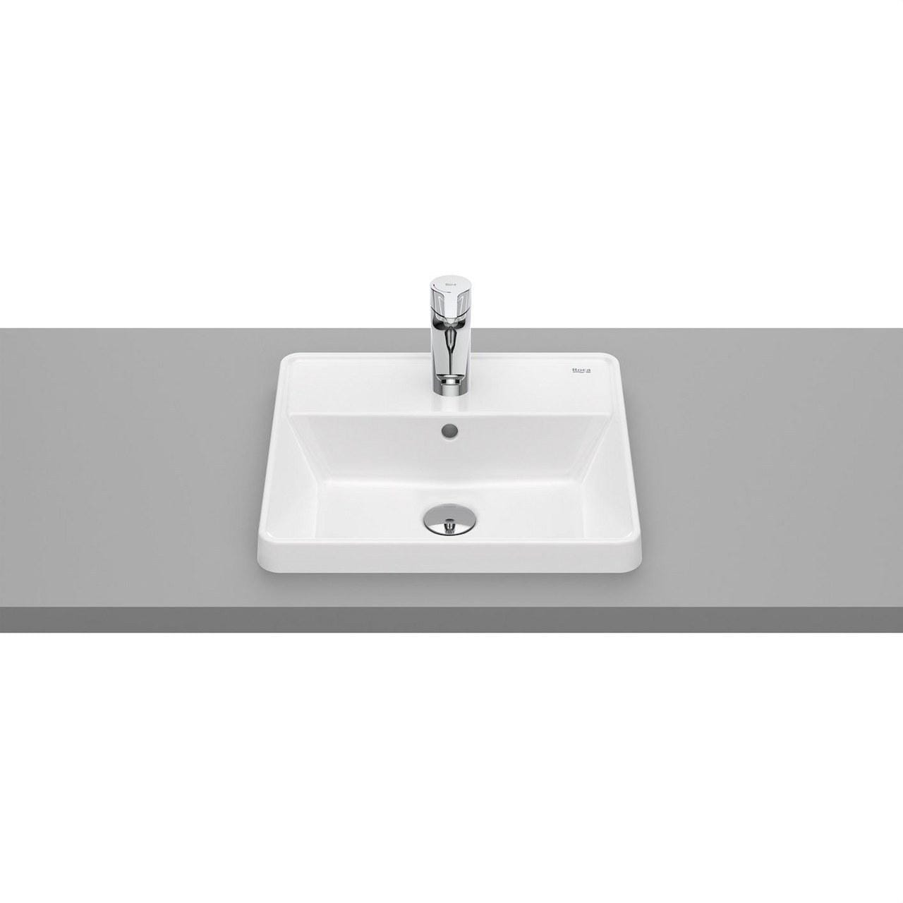 ROCA - Lavabo de encimera THE GAP 420x390x40 con orificio para grifería blanco