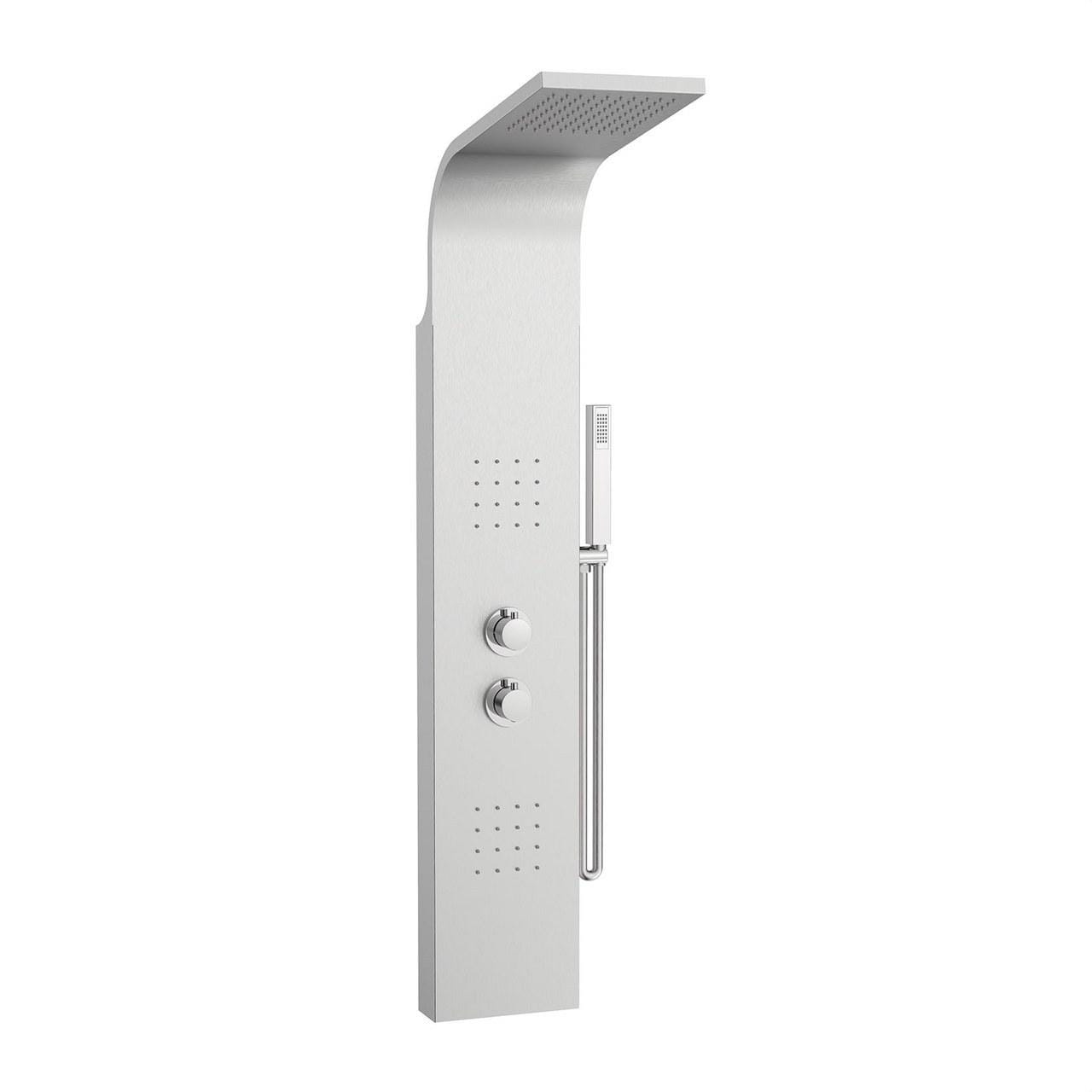 ROCA - Columna de hidromasaje termostática Essential 2.0 acero inoxidable jets integrados