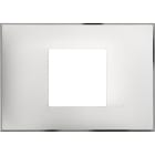 BTICINO - Placa embellecedora Classia de color Blanco Cromo - 2 módulos centrados