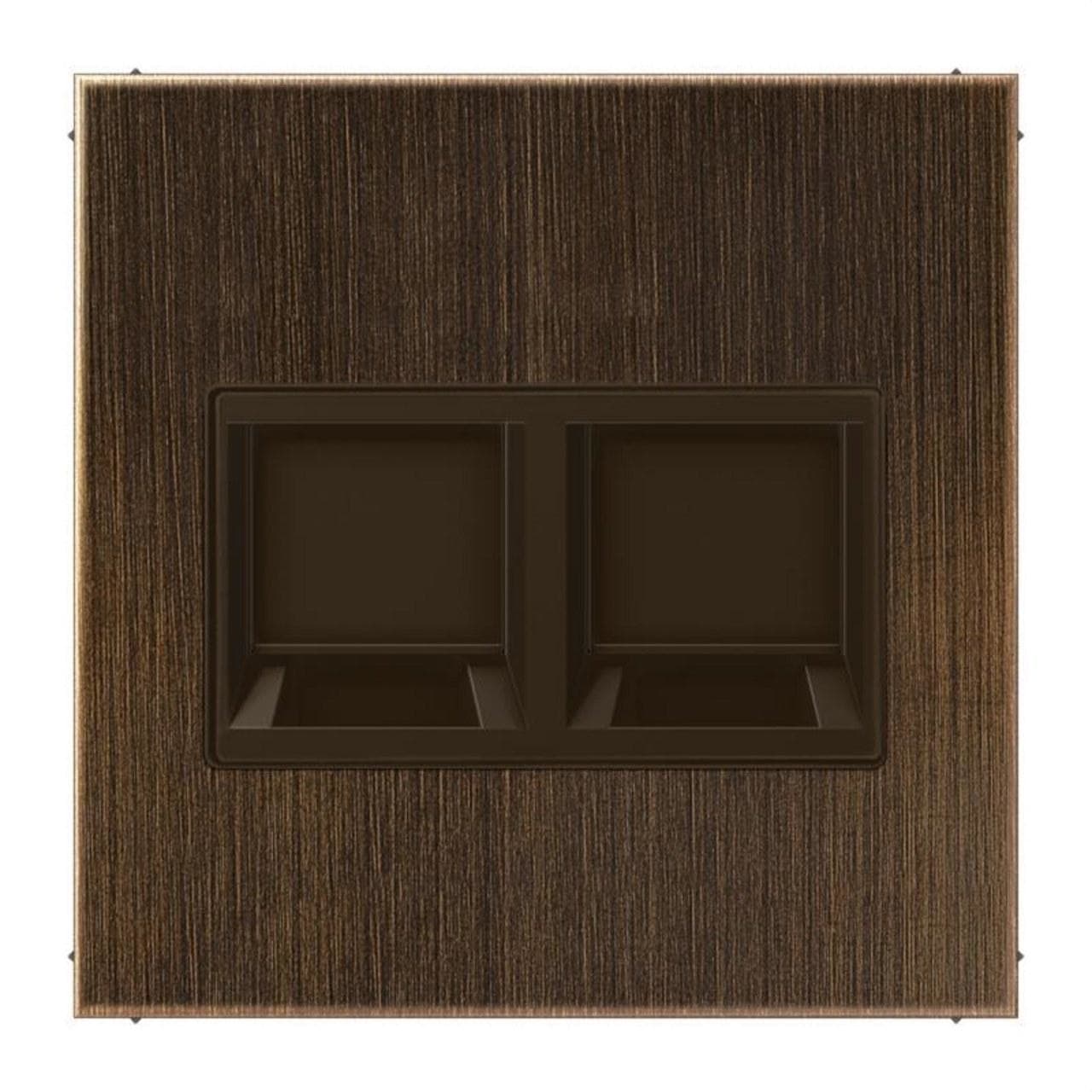 JUNG - Placa modular Jack-Radiall 2 tomas ME1969-2WEAT LS latón antik