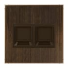 JUNG - Placa modular Jack-Radiall 2 tomas ME1969-2WEAT LS latón antik