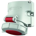 Sin Marca - Base enchufe mural 16A 7P 6H 400V IP67 con dos fijaciones externas, rojo