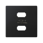 SIMON - Placa cargador SIMON 82 CONCEPT 2xUSB 5V 2,1A negro mate