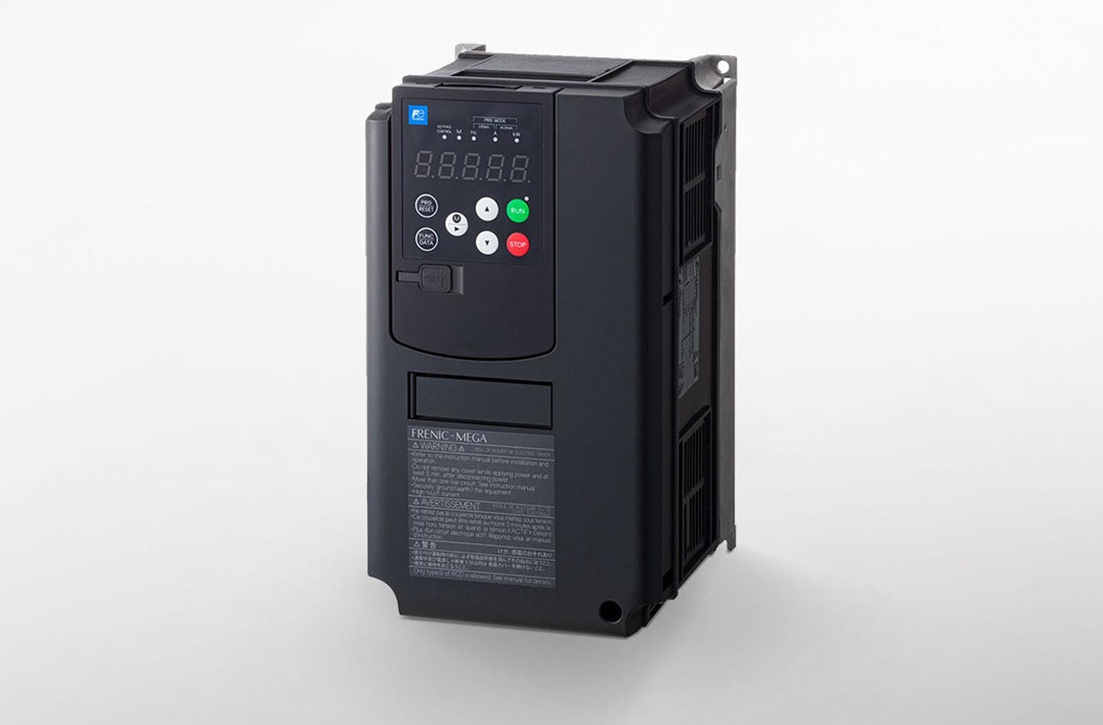 FUJI - VARIADOR SERIE MEGA DE 160KW (304 A EN HD) / 200 KW (377 A EN LD). ALIMENTADO A 400 V. CON FILTRO CEM, SIN TECLADO NI DCR.