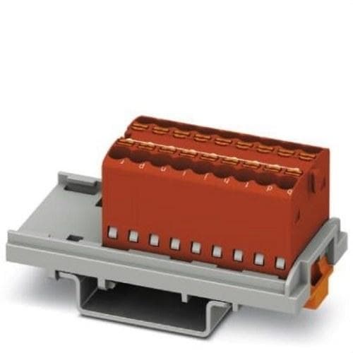 PHOENIX CONTACT - Bloque para distribución PTFIX 18X1,5-NS35 RD puenteado internamente 500V 17,5A conexión push-in rojo