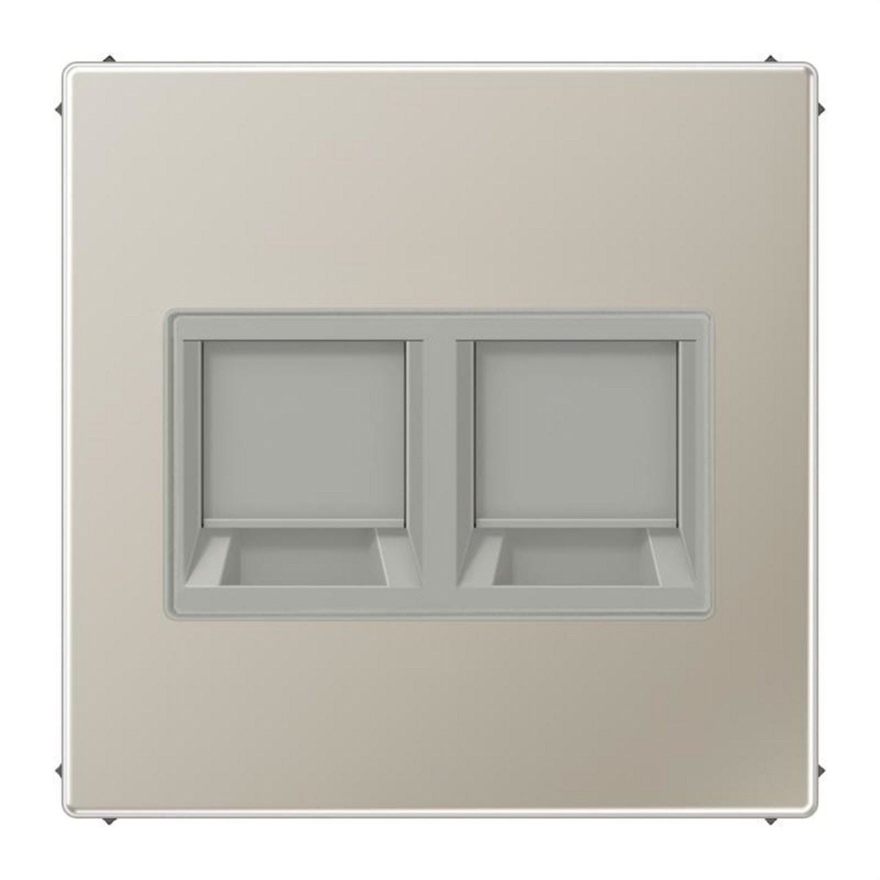 JUNG - Placa modular Jack-Radiall 2 tomas ES1969-2WE LS acero