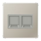 JUNG - Placa modular Jack-Radiall 2 tomas ES1969-2WE LS acero