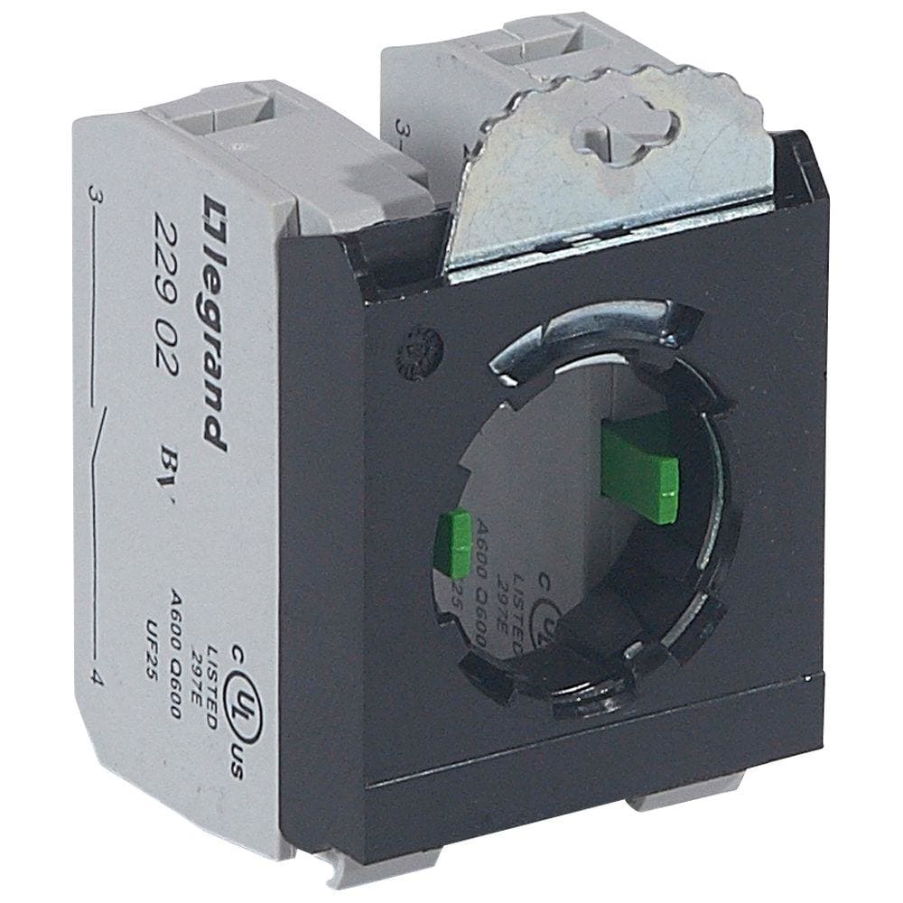 LEGRAND - Subconjunto de bloque para conexión de tornillo de cabeza no iluminada Osmoz - 2 NA y soporte de 3 elementos