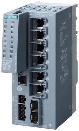 SIEMENS - Conmutador IE gestionable SCALANCE XC206-2SFP G (E/IP) 6 puertos RJ45 10/100/1000 Mbit/s, 2 bahías SFP 1000 Mbits/s, 1 puerto de consola, le