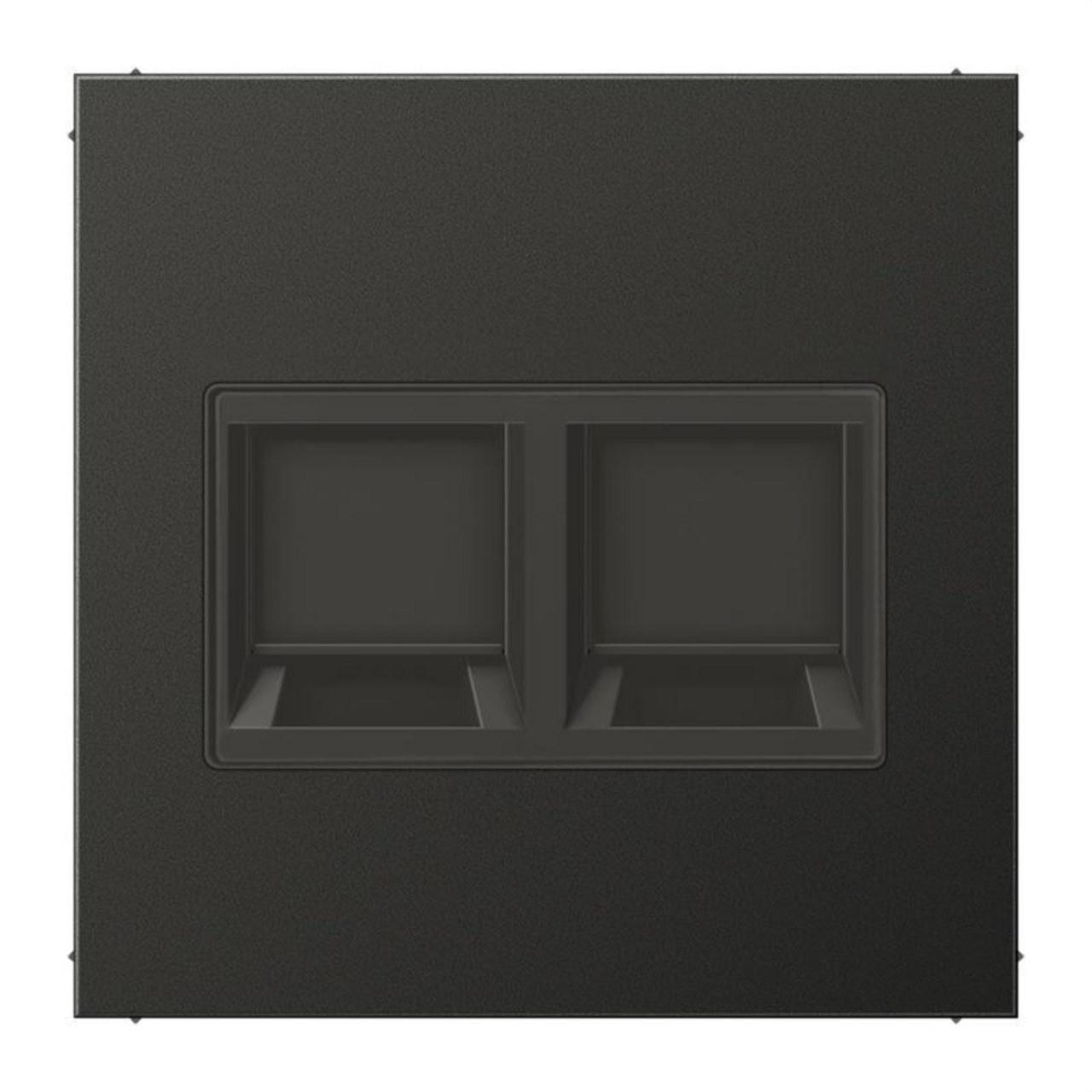 JUNG - Placa modular Jack-Radiall 2 tomas AL1969-2WEAN LS antracita