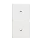 BTICINO - Pulsador doble con bloqueo mecánico 10 A-250 Vca 1 módulo con soporte + placa embellecedora blanco