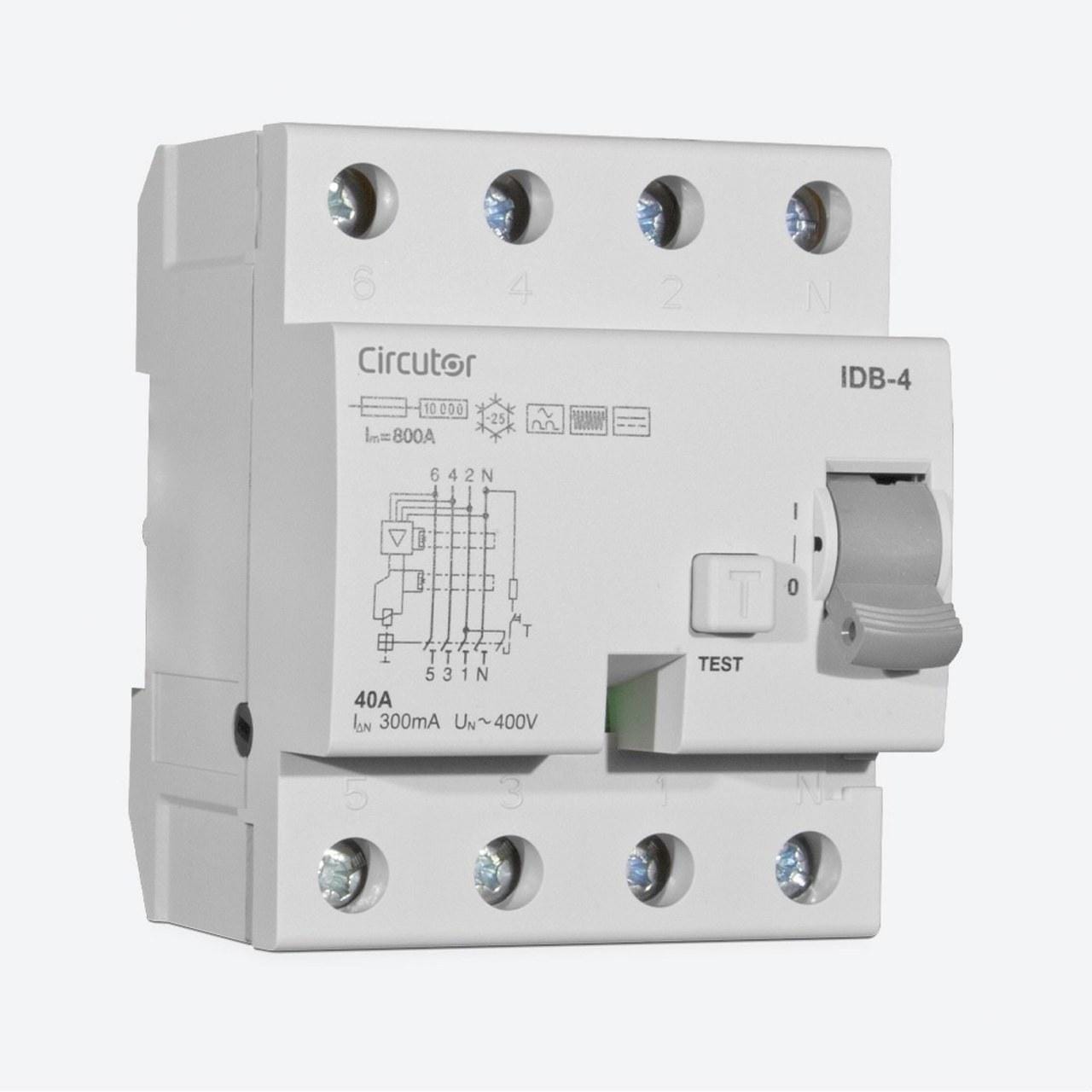 CIRCUTOR - Interruptor diferencial IDB-4 4P-40A-300mA