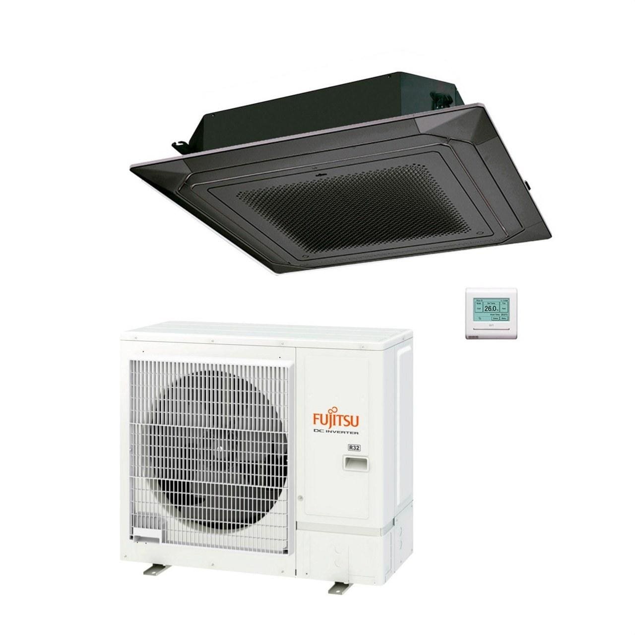 FUJITSU - Conjunto split cassette 1x1 airflow AUY100K-KA negro