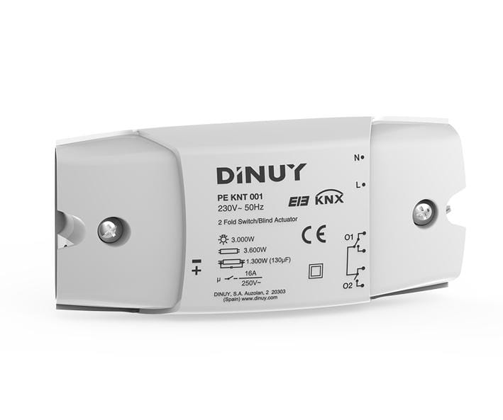 DINUY - Actuador de conmutación/persianas de 2 canales y 4 entradas