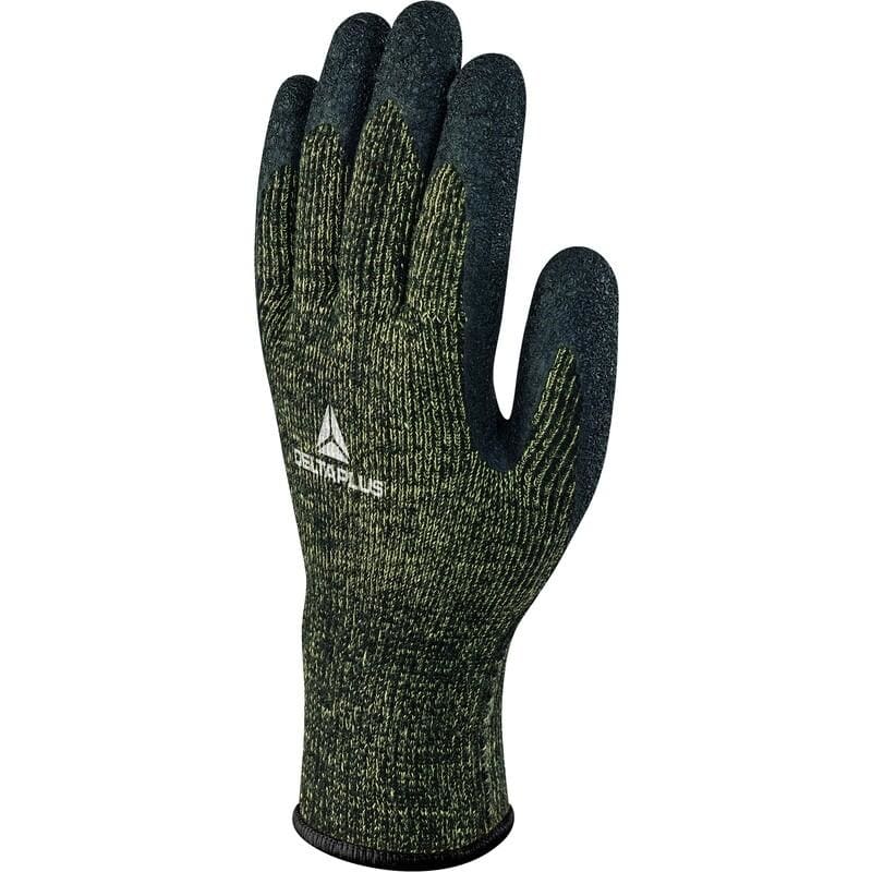 DELTA PLUS - Guante de poli-algodón/para-aramida con la palma impregnado de latex talla 08 negro