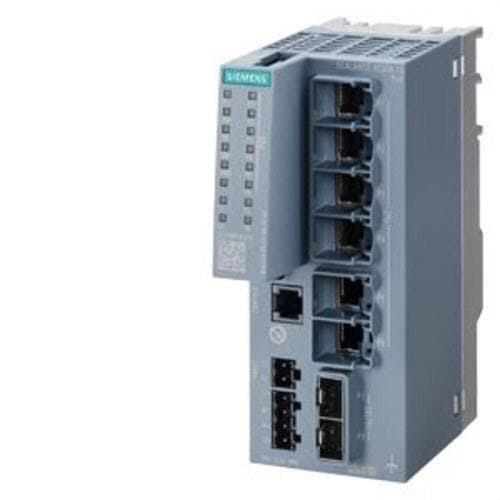 SIEMENS - Switch gestionable Layer 2 Ethernet Industrial SCALANCE X/SCALANCE XC206-2G PoE con certificación IEC 62443-4-2 6 puertos