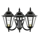 CRISTHER - Farola ELITE-6 3 cabezas E-27 difusor transparente negro