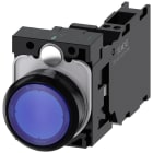 SIEMENS - Pulsador redondo plástico azul 1NA+1NC módulo led resorte
