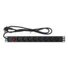 FONESTAR - Base corriente 1,5U 230V rack 19" 483x62,5 negro