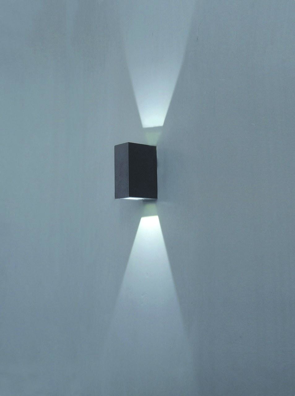 DOPO - Aplique pared UFO IP54 LED 2x1W antracita