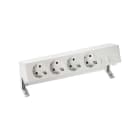 SIMON - Kit de sobremesa completo SIMON 400 con 4 bases de enchufe schuko+placa para 2 conectores RJ45 blanco