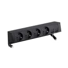 SIMON - Kit de sobremesa completo SIMON 400 con 4 bases de enchufe schuko+placa para 2 conectores RJ45 negro
