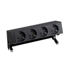 SIMON - Kit de sobremesa completo SIMON 400 con 4 bases de enchufe schuko negro