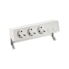 SIMON - Kit de sobremesa completo SIMON 400 con 3 bases de enchufe schuko+placa para 2 conectores RJ45 blanco