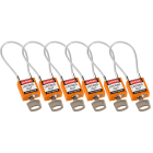 BRADY - COMPACT CABLE PADLOCK ORANGE 20CM KA/6PK SAFETY PADLOCKS - COMPACT CABLE