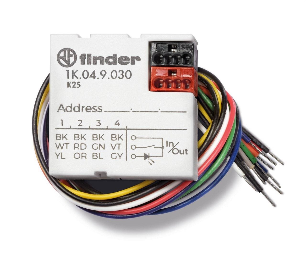 FINDER - Interfaz universal bus KNX 4 IN/4 OUT SERIE 1K, montaje en caja, 8 funciones