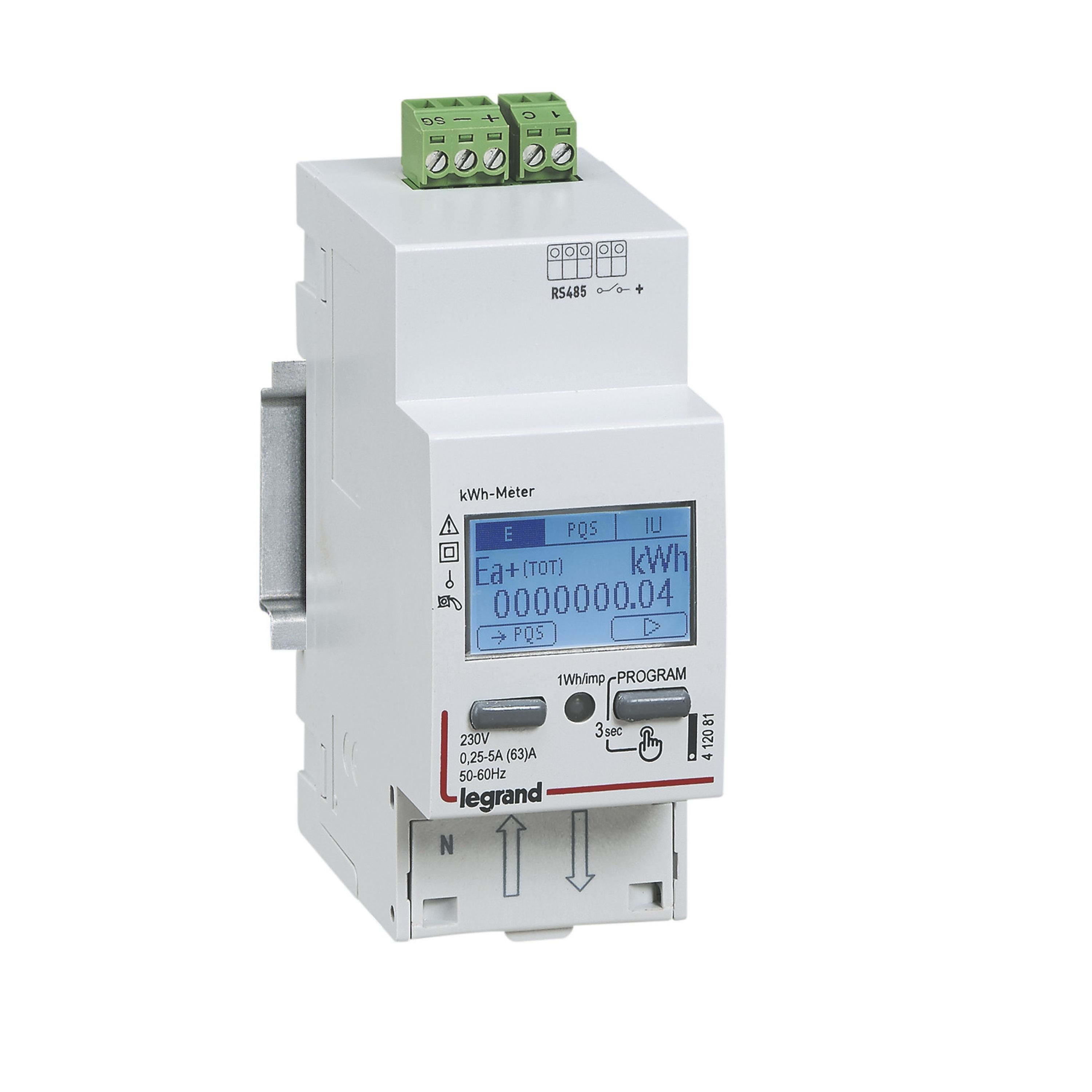 LEGRAND - Contador de energía monofásico EMDX³ - no MID - conexión directa 63A - 2 módulos