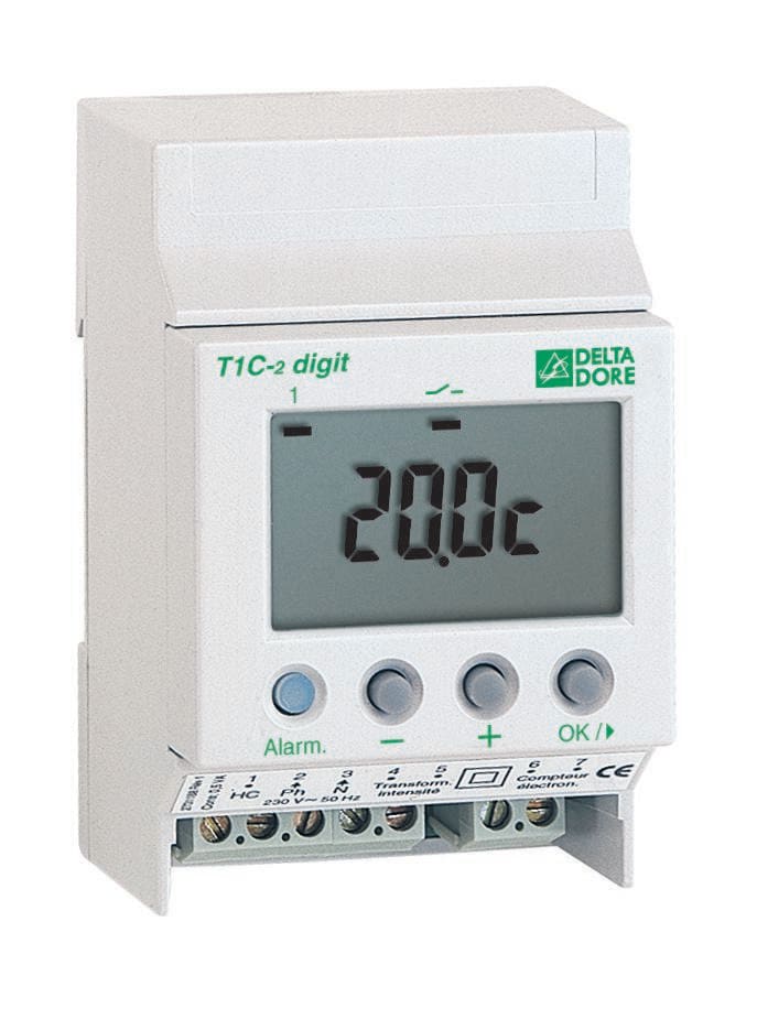 DELTA DORE - T1C-2 Digit | Termostato electrónico modular multiusos