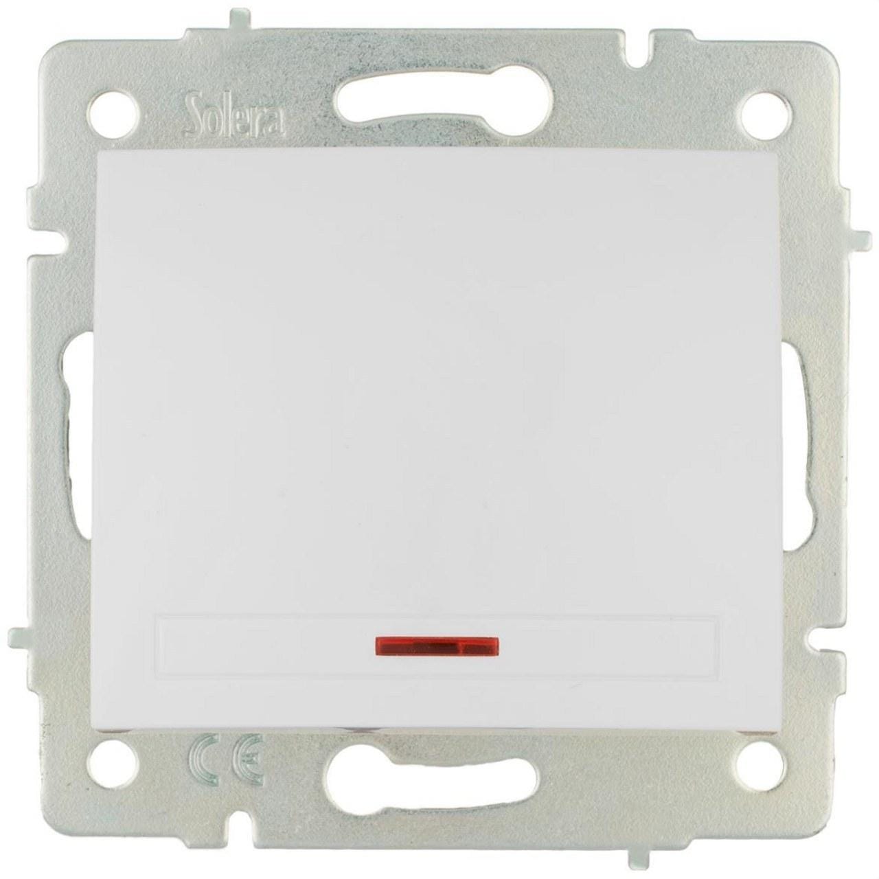 SOLERA - Conmutador interruptor luminoso Serie Europa 10A 83x81 blanco