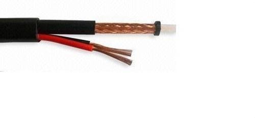 GESCABLE - Cable coaxial RG 59 MIL-C-17+2X0,75 libre de halógenos rojo negro (Bobina 500m) (Fca)