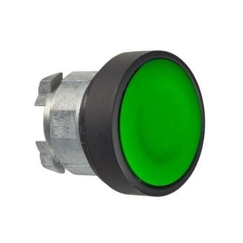 Schneider Electric - CABEZA PULSADOR RASANTE VERDE EMBELLECEDOR NEGRO