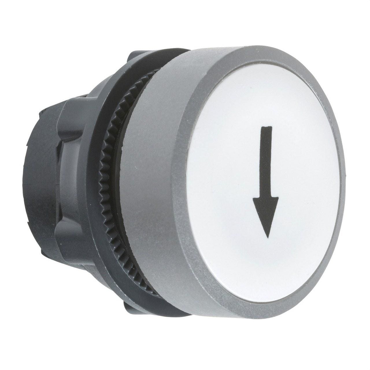Schneider Electric - Cabeza pulsador XB5 blanco con marcaje FLECHA gris