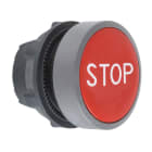 Schneider Electric - Cabeza pulsador XB5 rojo con marcaje "STOP" gris