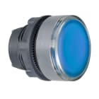 Schneider Electric - Cabeza pulsador luminoso XB5 azul LED para etiqueta gris