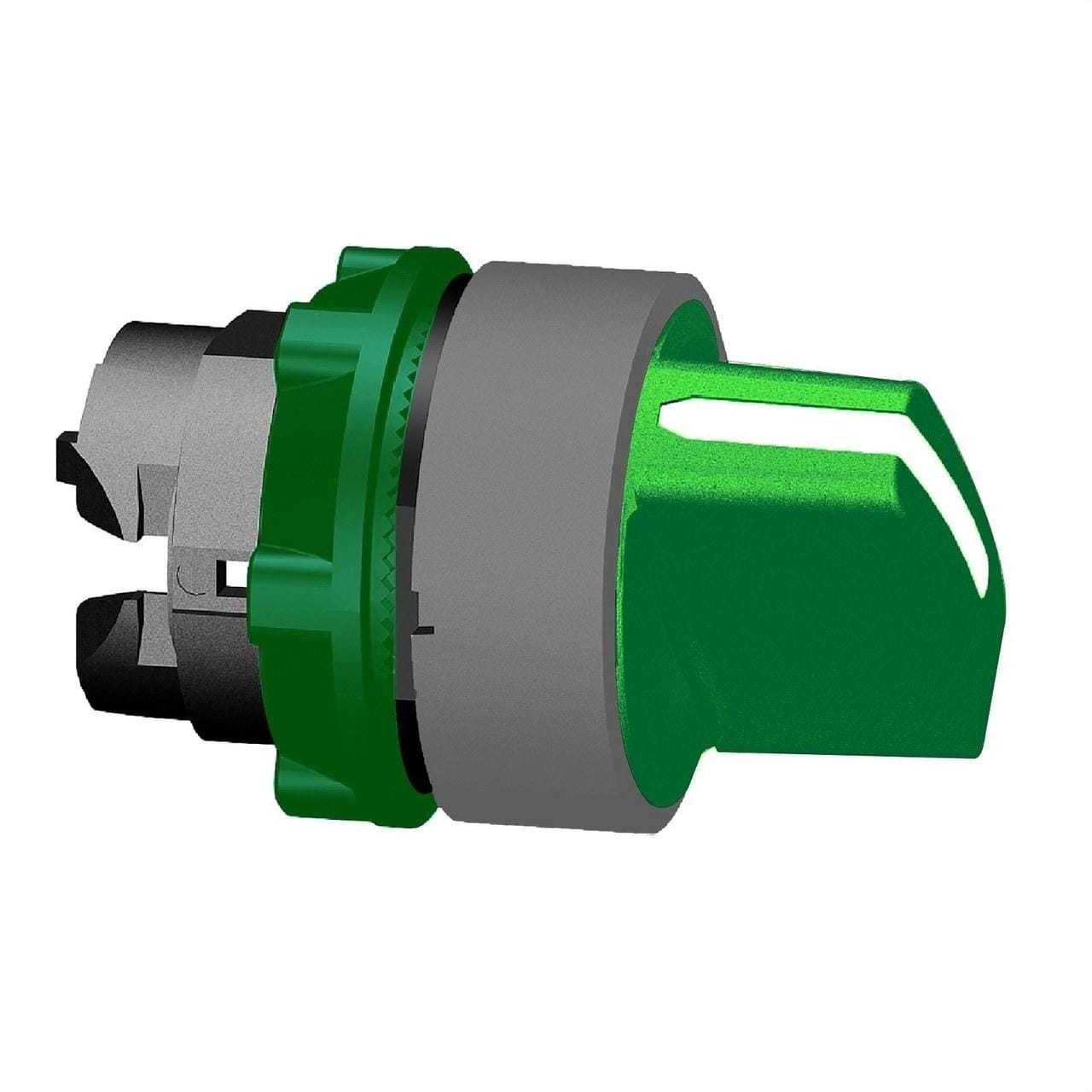 Schneider Electric - Cabeza selector XB5 verde 3 posiciones retorno de izquierda al centro gris